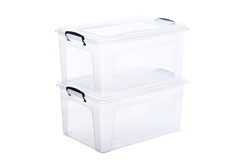 36 Quart Clear Plastic Storage Boxes with Lids (6 Count)