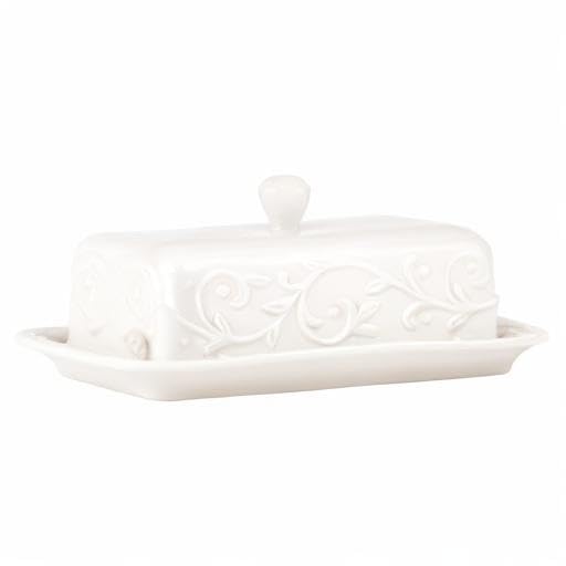 Opal Innocence Carved Butter Dish