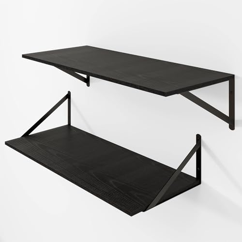 28W x 12D Deep Floating Shelves Set of 2 Black (2 Count)