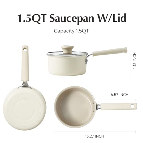 Ceramic Nonstick Saucepan with Lid