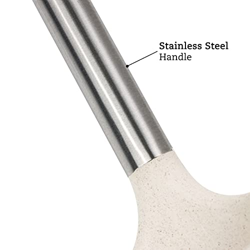 Cream Wheat Straw Ladle with Stainless Steel Handle Kitchen Utensils