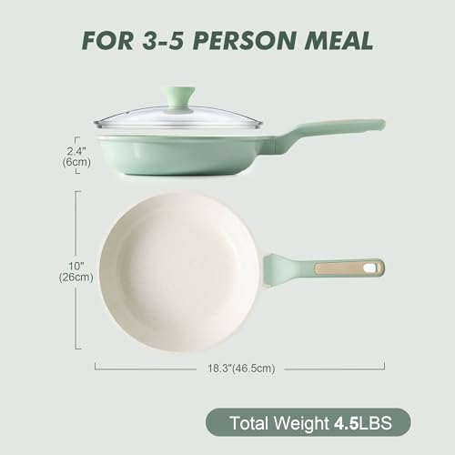 10In Nonstick Ceramic Frying Pan with Lid