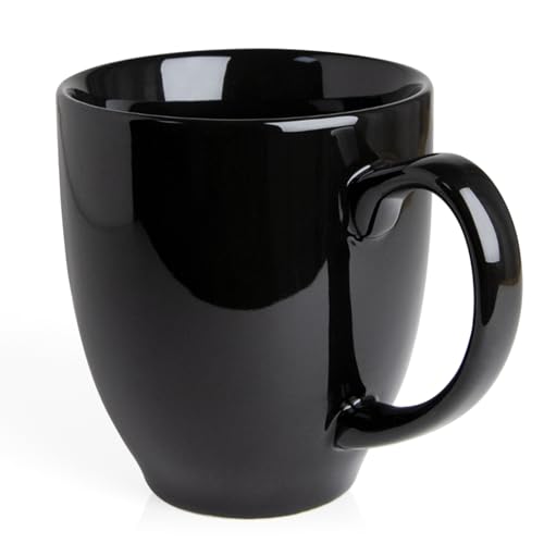 Durable 16oz Black Ceramic Coffee Mug