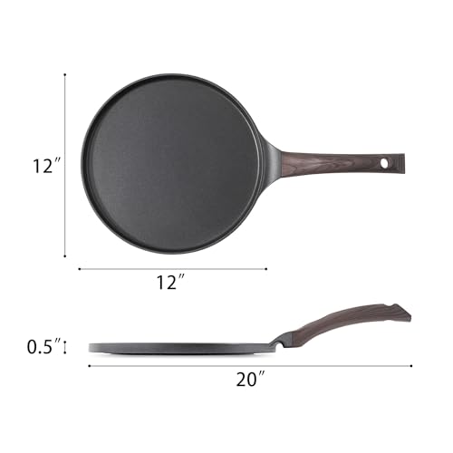12 Inch Nonstick Crepe Pan Granite Coating Pancake Pan Black
