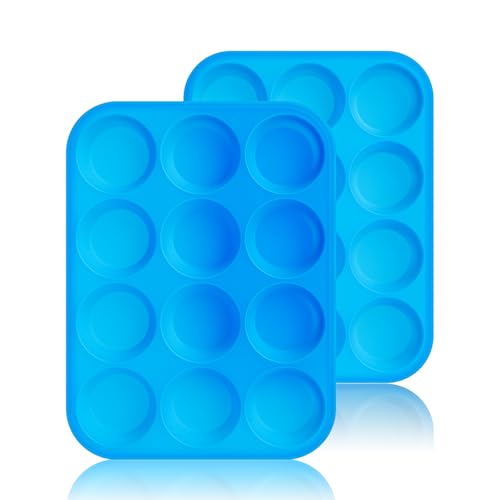 2Pack Silicone Muffin Pans with Metal Reinforced Frame (2 Count)