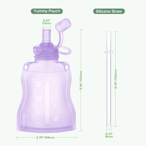 Silicone Yummy Pouch Reusable Baby Food Pouch (2 Count)