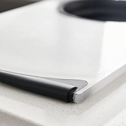 Over the Sink Poly Cutting Board with Collapsible Colander Strainer