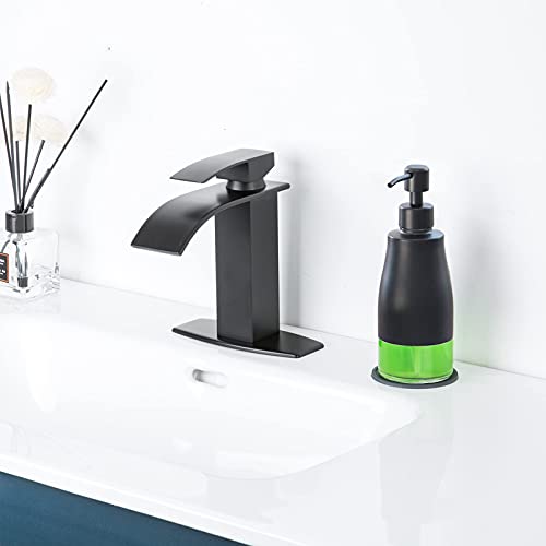Black Soap Dispenser with Coaster and Stickers
