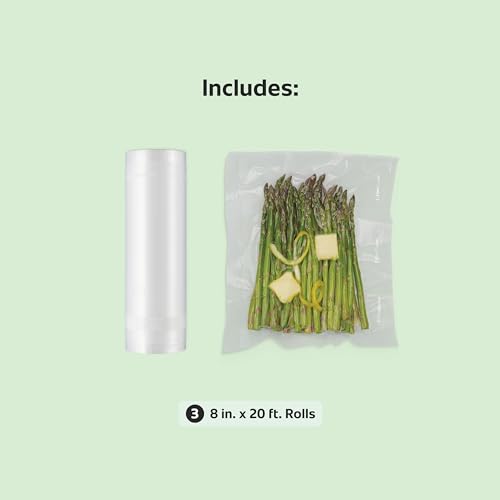 Custom Fit Airtight Food Storage and Sous Vide Vacuum Sealer Bags (3 Count)