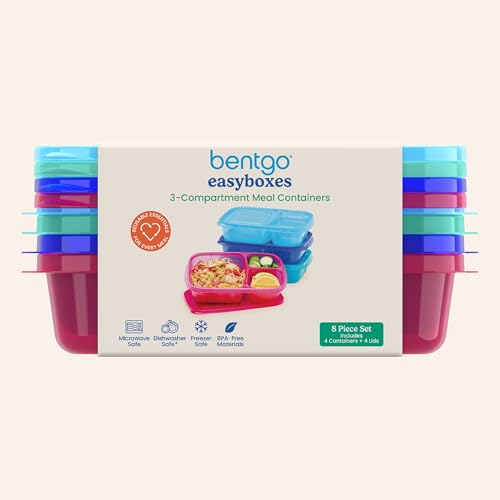 Reusable, BPA-Free, Microwave, Dishwasher & Freezer-Safe, Custom-Fit Lids, Lightweight (Jewel Brights) (4 Count)