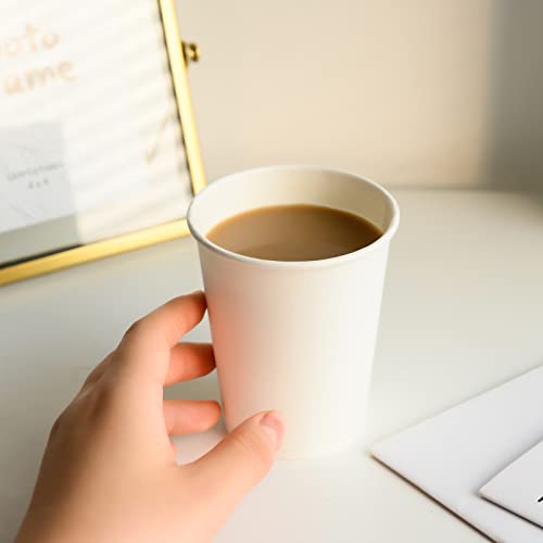 8 oz 300 Pack White Disposable Paper Coffee Cups (300 Count)
