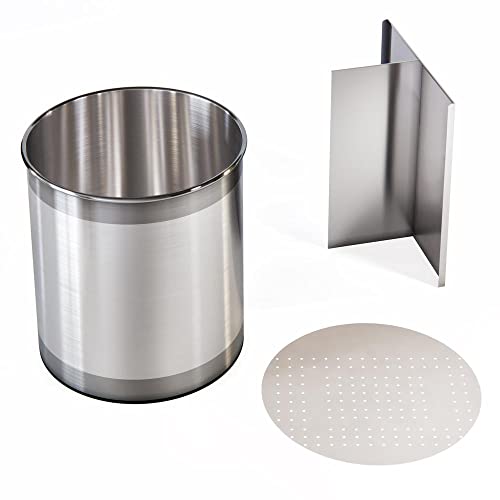 Rotating Extra Large Stainless Steel Utensil Holder Caddy with Sturdy No