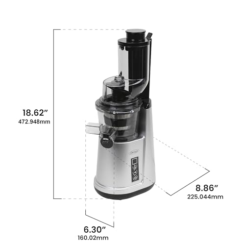 Wide Mouth Juicer Compact Vertical Cold Press Vegetable and Fruit Juice Extractor with 3