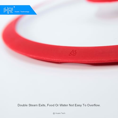 Vented Tempered Glass Cookware Lid Red 1 Pack