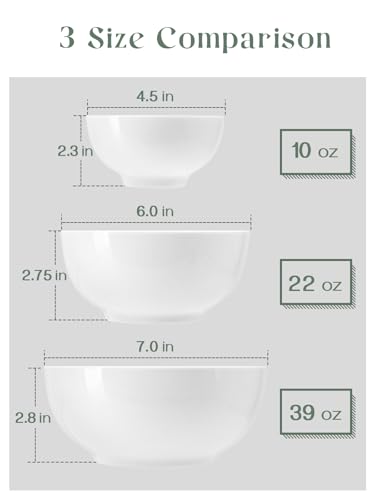 8.5 OZ Small Ceramic Bowls Set of 4 (4 Count)