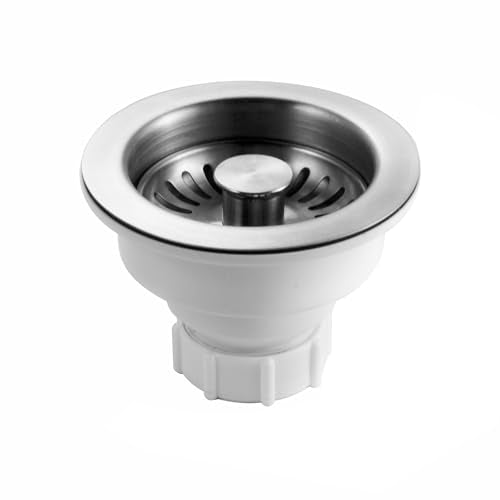 190-9400 - 3-1/2 Inch Stainless Steel Pop-Up Kitchen Sink Basket Strainer, Durable Food Catcher Stopper for Metal Kitchen Sink, Ideal for Filtering Waste and Preventing Clogs