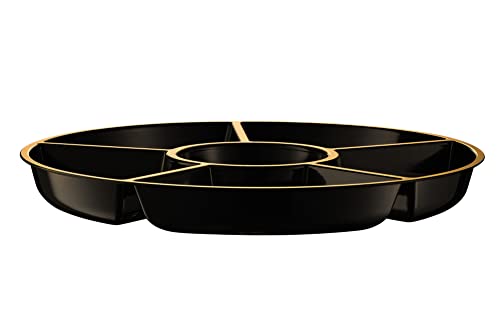 6 Sectional Round Plastic Serving Tray (2 Count)