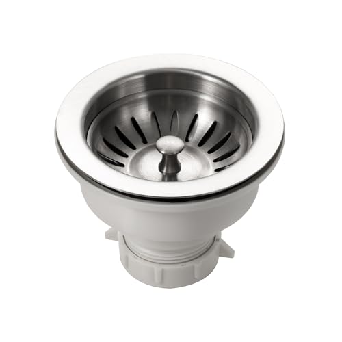 190-9180 - 3-1/2 inch Stainless Steel Kitchen Sink Basket Strainer, Durable Food Catcher Stopper for Metal Kitchen Sink, Ideal for Filtering Waste and Preventing Clogs