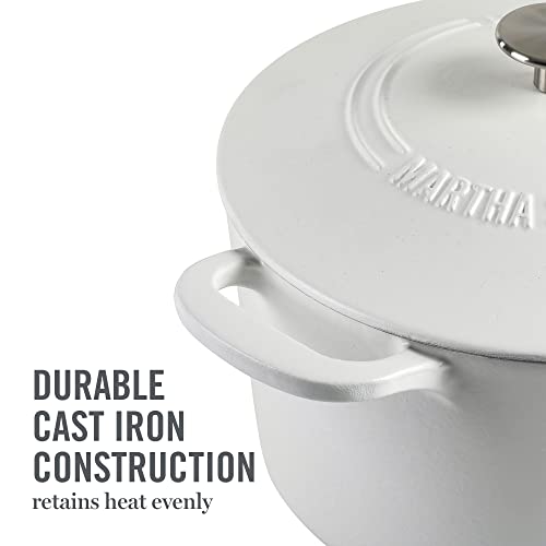 Gatwick 7 Quart Enamel Cast Iron Dutch Oven Pot with Lid