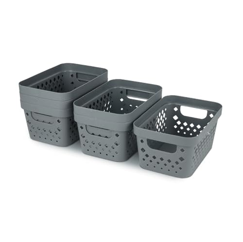Plastic Baskets for Organizing (6 Count)
