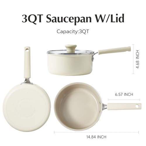 Ceramic Nonstick Saucepan with Lid