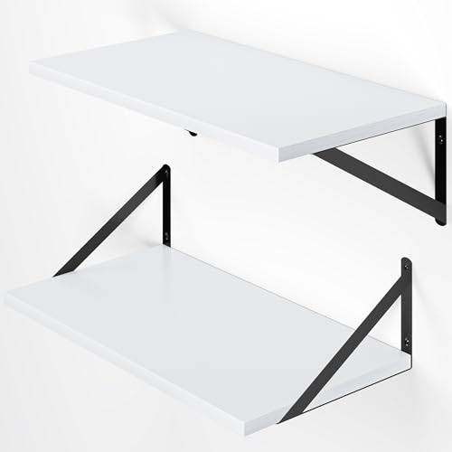 20W x 12D Deep Floating Shelves Set of 2 White (2 Count)