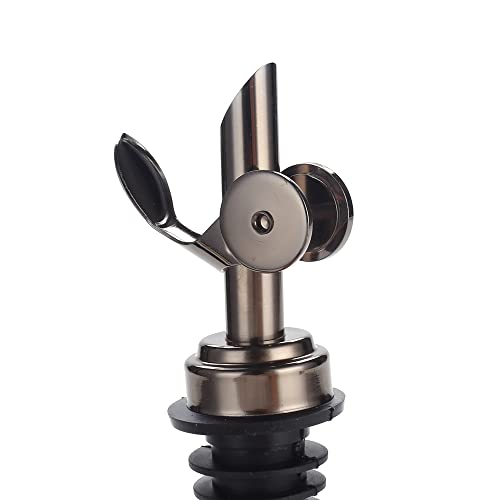 Pack of 4 Premium Liquor Pour Spout Made of Stainless Steel with Automatic Anti (4 Count)
