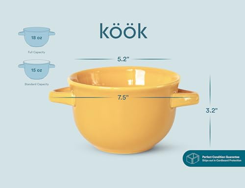 French Onion Soup Crocks with Lids & Handles (4 Count)