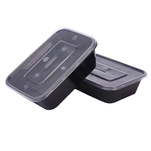 24oz Square Plastic Meal Prep Containers Reusable With Lids. (100 Count)
