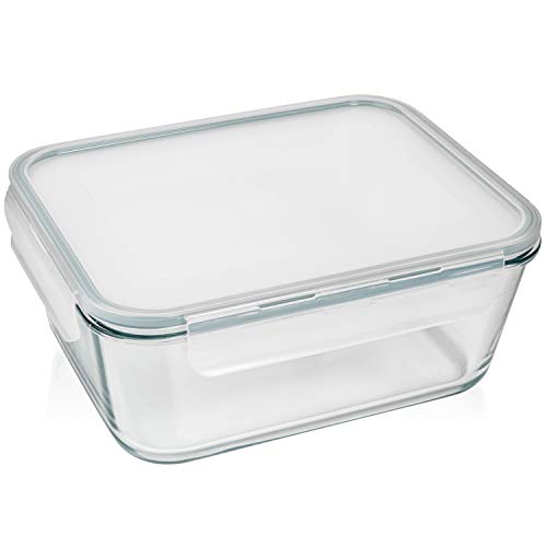 3300 ml 112 oz Large Glass Food Storage Containers with Lids