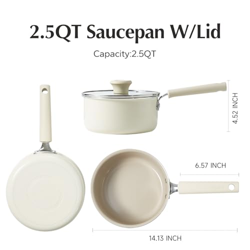 Ceramic Nonstick Saucepan with Lid