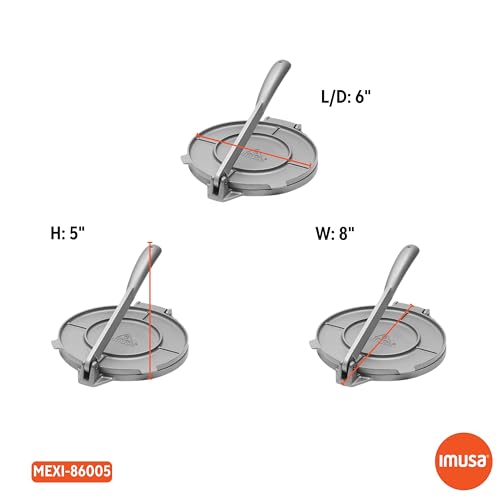 USA MEXI 86005 6" Easy to Use Aluminum Tortilla Press
