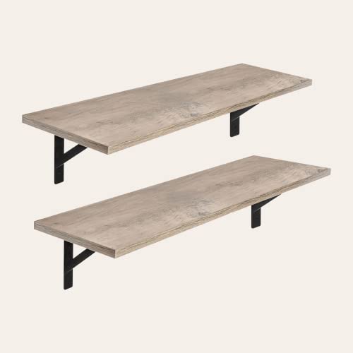 Wall Shelves 23.6" Long Floating Shelves with Metal Brackets (2 Count)