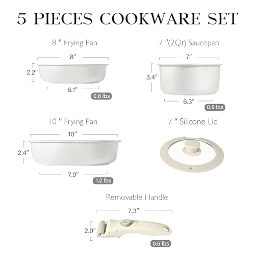 5Pcs Pots and Pans Set Non Stick