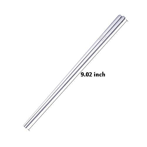 5 Pairs Silver Flat Chopsticks