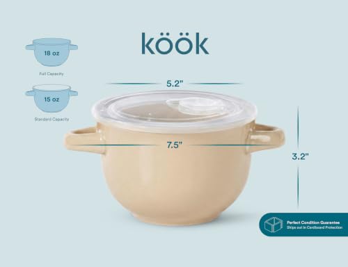French Onion Soup Crocks with Lids & Handles (4 Count)