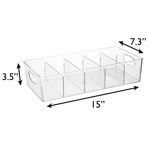 Pantry Storage Bins with Removable Dividers (2 Count)