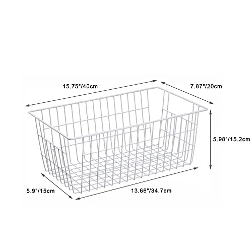 15.7" Freezer Wire Baskets Refrigerator 4 Freezer Baskets Wire Metal Storage Basket (4 Count)