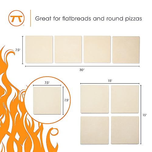 Pizza Grill Stone Tiles For Oven and Grill (4 Count)