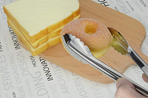 Mini Stainless Steel Serving Tongs Small Tongs Set (3 Count)