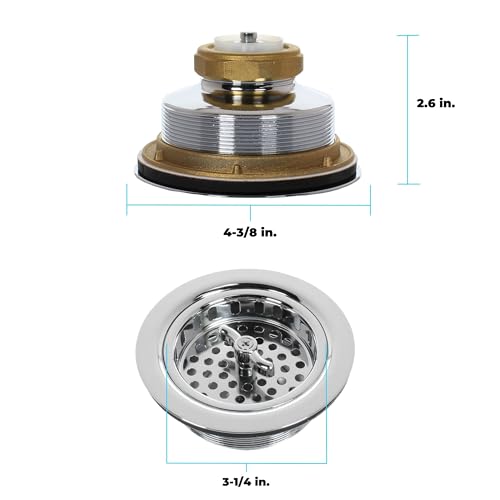 3.5" Sink Drain Assembly with Twist Lock Basket Strainer