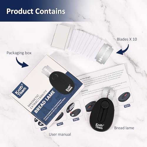 Bread Knife Extractable & Magnetic Bread Lame Dough Scoring Tool (10 Count)