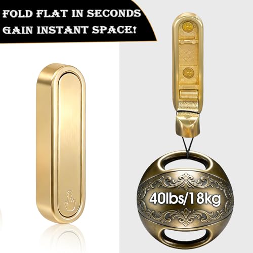 2 Pack Foldable Gold Wall Hooks