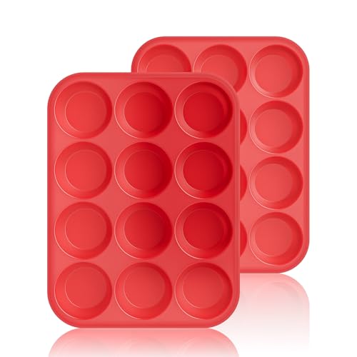 2Pack Silicone Muffin Pans with Metal Reinforced Frame (2 Count)