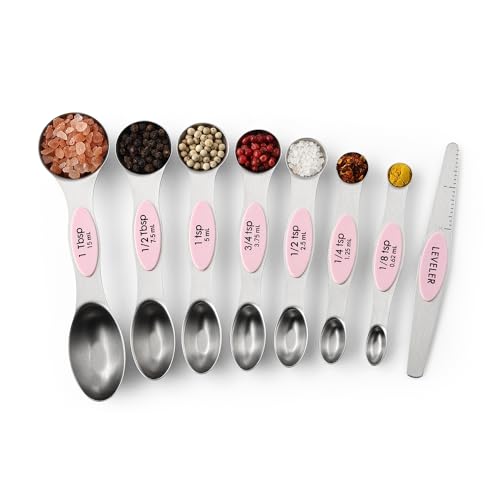 Stainless Steel 8 Magnetic Measuring Spoons Set