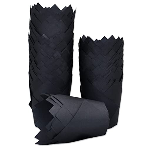 Black color Large size Tulip Baking Cups 2 (130 Count)