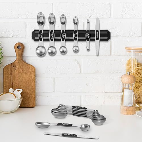 Stainless Steel Magnetic Measuring Spoons with Strong Magnets