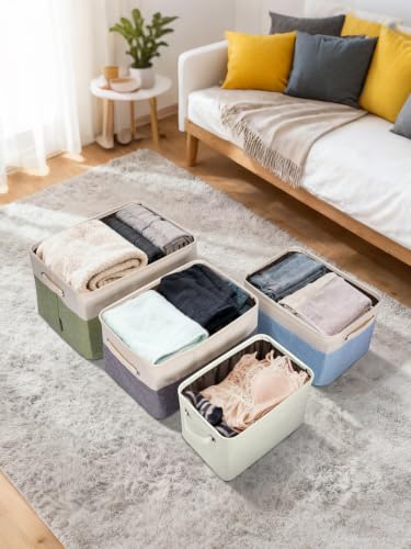 4 Pack Fabric Closet Storage Bins for Shelves (4 Count)