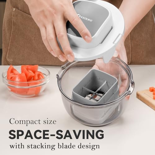 Multifunctional Vegetable Chopper Bowl White