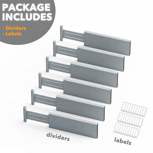 Bamboo Dresser Drawer Dividers 6 Pack (6 Count)